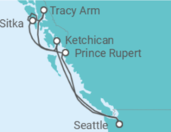 Reiseroute der Kreuzfahrt  Alaska - Virgin Voyages