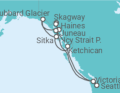 Reiseroute der Kreuzfahrt  Alaska - Virgin Voyages