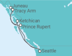 Reiseroute der Kreuzfahrt  Alaska - Virgin Voyages