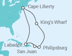 Reiseroute der Kreuzfahrt  Bermudas, Sint Maarten, Puerto Rico - Royal Caribbean
