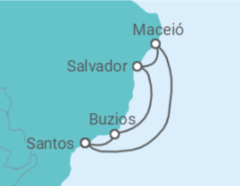Reiseroute der Kreuzfahrt  Brasilien Alles Inklusive - MSC Cruceros