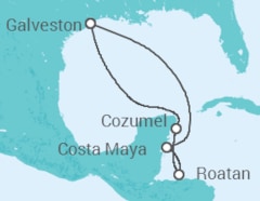 Reiseroute der Kreuzfahrt  Mexiko, Honduras - Royal Caribbean