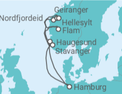 Reiseroute der Kreuzfahrt  Norwegens Schätze - Costa Kreuzfahrten