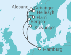Reiseroute der Kreuzfahrt  Norwegen Alles Inklusive - Costa Kreuzfahrten