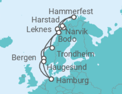 Reiseroute der Kreuzfahrt  Herbst am Nordkap Alles Inklusive - Costa Kreuzfahrten