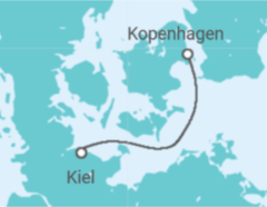 Reiseroute der Kreuzfahrt  2 Nächte - Kurzreise Kopenhagen - ab/bis Kiel - Mein Schiff