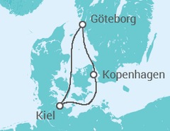 Reiseroute der Kreuzfahrt  3 Nächte - Kurzreise in den Norden - ab/bis Kiel - Mein Schiff