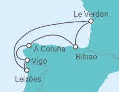 Reiseroute der Kreuzfahrt  7 Nächte - Sommerzeit an der Westküste - ab/bis Leixões (Porto) - mit Flug - Mein Schiff