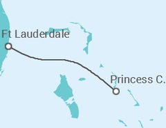 Reiseroute der Kreuzfahrt  Eastern Caribbean Getaway with Bahamas - Princess Cruises