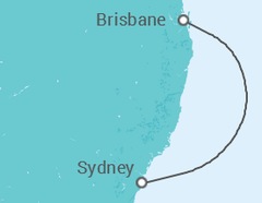 Reiseroute der Kreuzfahrt  Australia Seacation - Princess Cruises