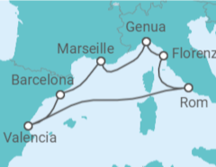 Reiseroute der Kreuzfahrt  Küste der Kulturen Alles Inklusive - MSC Cruises