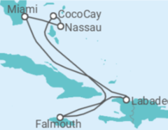 Reiseroute der Kreuzfahrt  Bahamas, Jamaika - Royal Caribbean
