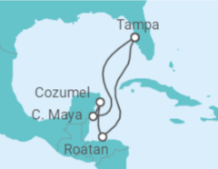 Reiseroute der Kreuzfahrt  Mexiko, Honduras - Royal Caribbean