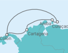 Reiseroute der Kreuzfahrt  Aruba, Curaçao, Panama - Royal Caribbean