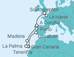 Reiseroute der Kreuzfahrt  Kanaren - NCL Norwegian Cruise Line