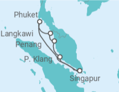 Reiseroute der Kreuzfahrt  Thailand, Malaysia - Celebrity Cruises