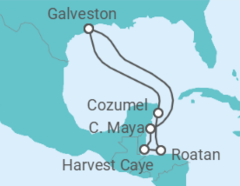 Reiseroute der Kreuzfahrt  Mexiko, Honduras - NCL Norwegian Cruise Line