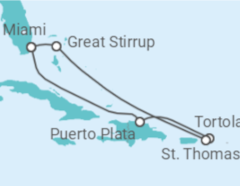 Reiseroute der Kreuzfahrt  Britische Jungferninseln, Amerikanische Jungferninseln - NCL Norwegian Cruise Line