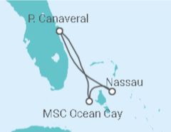 Reiseroute der Kreuzfahrt  Bahamas - MSC Cruises