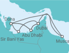 Reiseroute der Kreuzfahrt  Große Orient-Reise ab Dubai - mit Flug - AIDA