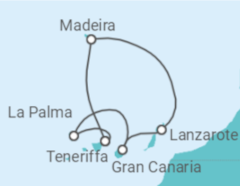 Reiseroute der Kreuzfahrt  Kanaren - MSC Cruceros