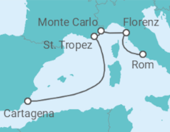 Reiseroute der Kreuzfahrt  A Journey of Historic Beauty & Coastal Discovery - Explora Journeys