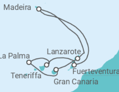 Reiseroute der Kreuzfahrt  Kanaren - MSC Cruises