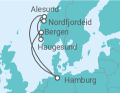 Reiseroute der Kreuzfahrt  Midsummer@Sea - AIDA