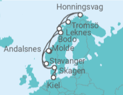 Reiseroute der Kreuzfahrt  Norwegen - mit Flug - AIDA