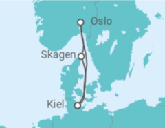 Reiseroute der Kreuzfahrt  Norwegen - mit Flug - AIDA