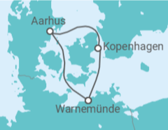 Reiseroute der Kreuzfahrt  Kurzreise nach Dänemark ab Warnemünde - AIDA