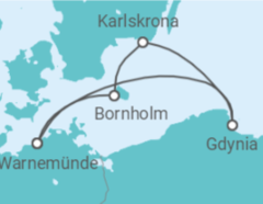 Reiseroute der Kreuzfahrt  Kurzreise nach Danzig & Bornholm ab Warnemünde - AIDA