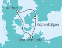 Reiseroute der Kreuzfahrt  Kurzreise nach Dänemark ab Warnemünde - AIDA