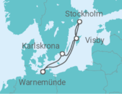 Reiseroute der Kreuzfahrt  Schweden - AIDA