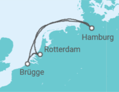 Reiseroute der Kreuzfahrt  Kurzreise nach Belgien & Niederlande ab Hamburg - AIDA