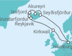 Reiseroute der Kreuzfahrt  Island, Vereinigtes Königreich - Costa Kreuzfahrten