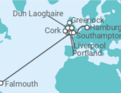 Reiseroute der Kreuzfahrt  Vereinigtes Königreich, Irland Alles Inklusive - Costa Kreuzfahrten