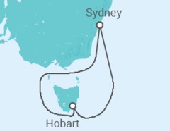 Reiseroute der Kreuzfahrt  Australien - Celebrity Cruises