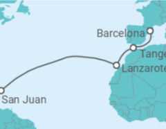Reiseroute der Kreuzfahrt  Marokko, Spanien - Virgin Voyages
