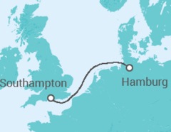 Reiseroute der Kreuzfahrt  Vereinigtes Königreich - MSC Cruceros