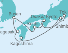Reiseroute der Kreuzfahrt  Japan, Südkorea - Celebrity Cruises