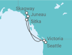 Reiseroute der Kreuzfahrt  Alaska - Royal Caribbean