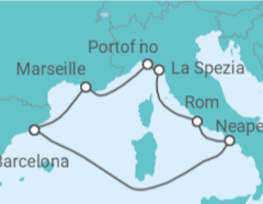Reiseroute der Kreuzfahrt  Frankreich, Italien Alles Inklusive - Celebrity Cruises