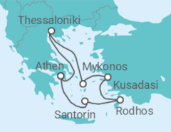 Reiseroute der Kreuzfahrt  Odyssee der Sinne Alles Inklusive - Celebrity Cruises