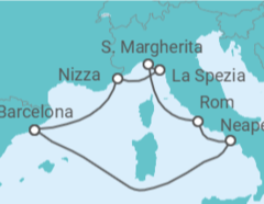Reiseroute der Kreuzfahrt  Frankreich, Italien Alles Inklusive - Celebrity Cruises