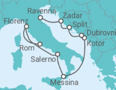 Reiseroute der Kreuzfahrt  Italien, Montenegro, Kroatien Alles Inklusive - Celebrity Cruises