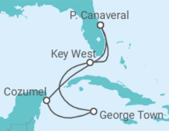 Reiseroute der Kreuzfahrt  USA, Kaimaninseln, Mexiko Alles Inklusive - Celebrity Cruises