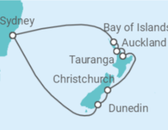 Reiseroute der Kreuzfahrt  Neuseeland Alles Inklusive - Celebrity Cruises