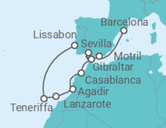 Reiseroute der Kreuzfahrt  Kanaren - NCL Norwegian Cruise Line