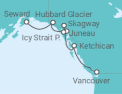 Reiseroute der Kreuzfahrt  Alaska Alles Inklusive - Celebrity Cruises